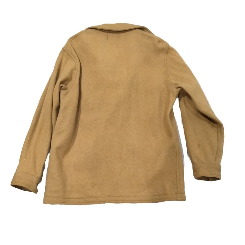 Vintage 70er Jahre Pendleton Tan Brown Solid Wolljacke Ranch Mantel Größe Large Bild 9