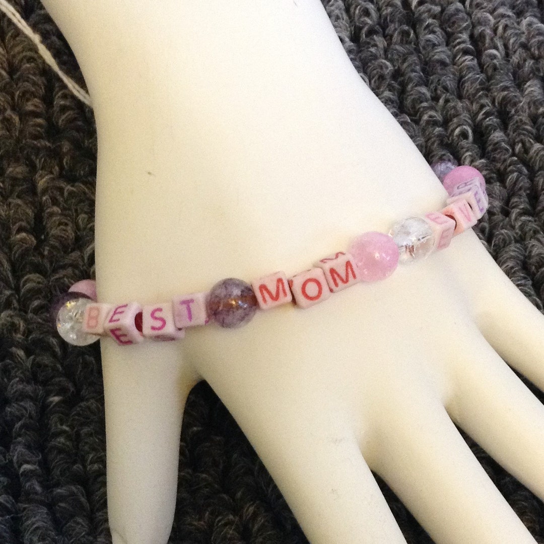 Best Mom Ever 8" Stretch Bracelet - Mother's Gift - Handmade in the U.S ...