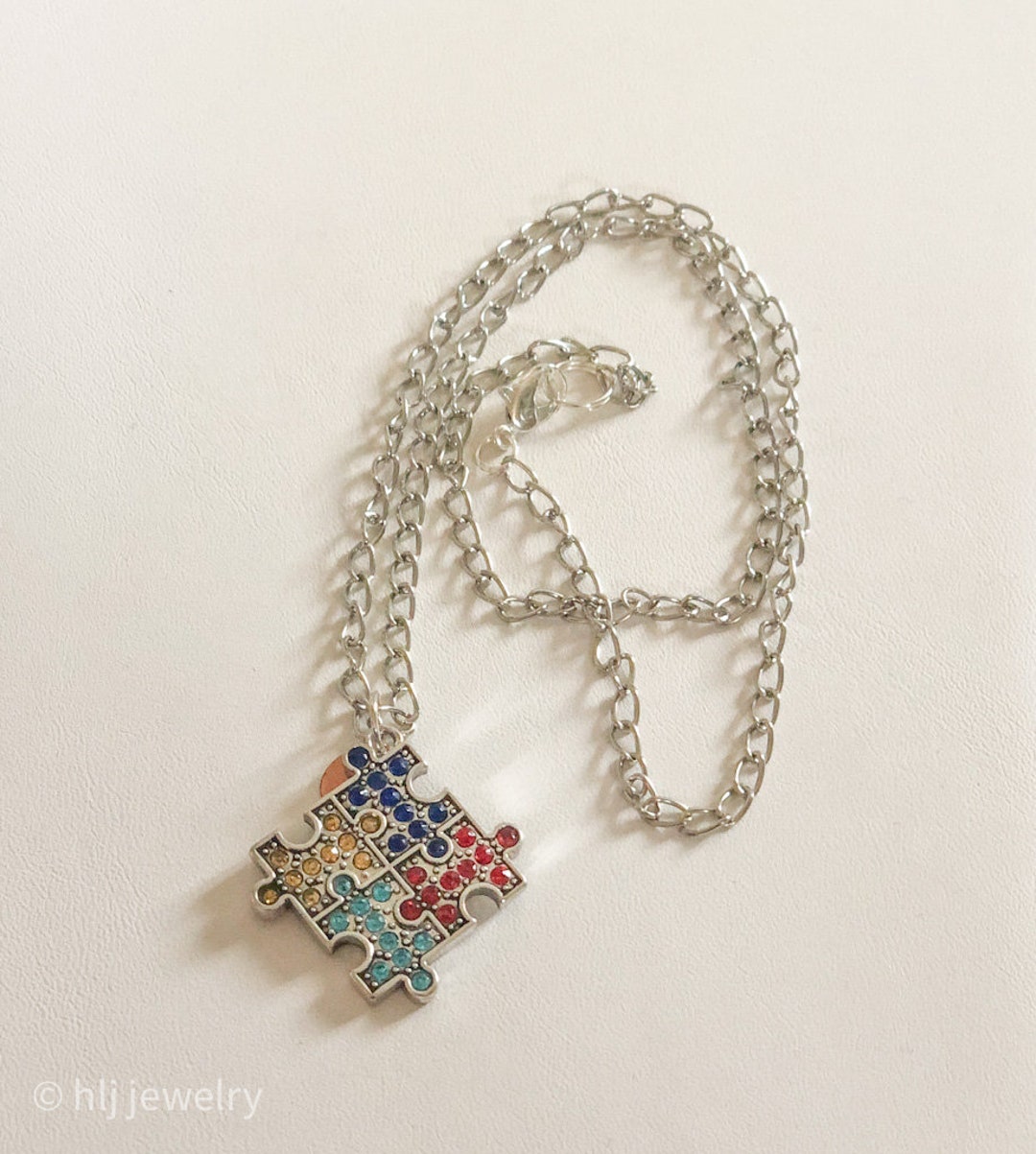 Autism Puzzle Piece Pendant 20" Necklace Autism Awareness, Autism ...