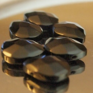 Black Faceted Briolettes - 15mm - Set of 6