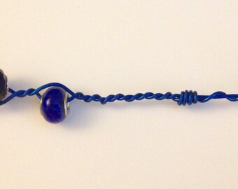 Bracelet Helper - Wire Wrapped with Euro Beads and Alligator Clip, Bracelet buddy, bracelet valet