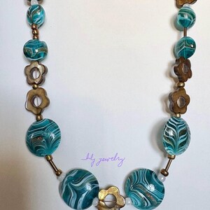 Aqua Waves Jewelry Set - Necklace, Earrings & Beacelet