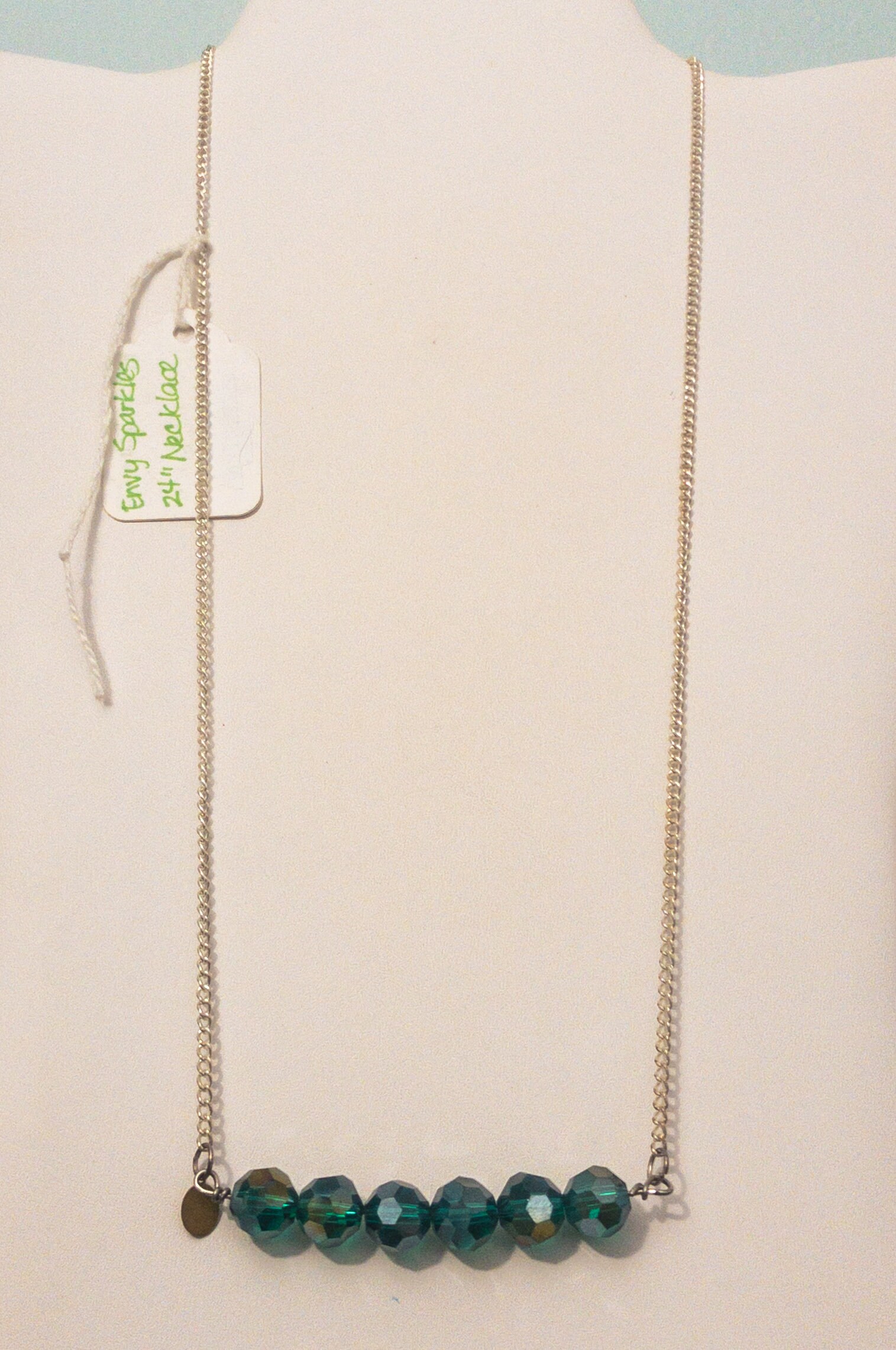 GOLD CURB CHAIN WITH EMERALD FACETED CRYSTAL EYEGLASS OR SUNGLASS HOLDER Zoë Chicco 14k Gold One of a Kind Emerald Cut Emerald Bezel  main image 2