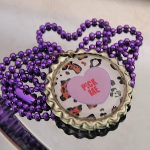 3 Choices - You Pick - Valentine II 26" Ball Chain Bottlecap Necklaces