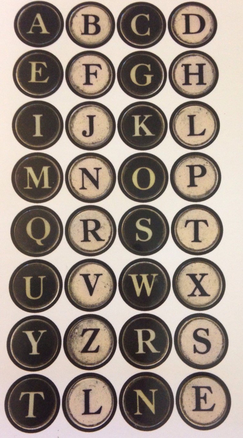 Your Initial Typewriter Style Dangle Earrings Antique Silver Letter Initial Typewriter Key Vintage Alphabet