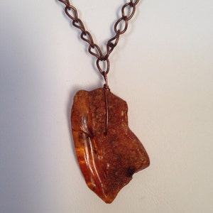 Baltic Amber Pendant 16 Necklace on Copper Chain Handmade in the USA - Etsy