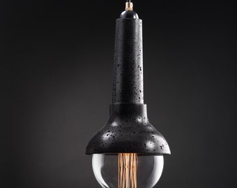 Daimyo Black - lightweight pendant black concrete lamp