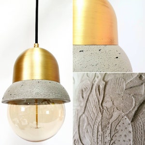 Maayan Pendant Lightweight Concrete Lamp Brass