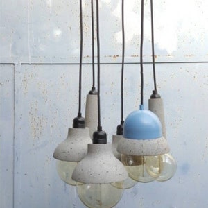 Maayan Pendant Lightweight Concrete Lamp Light Blue