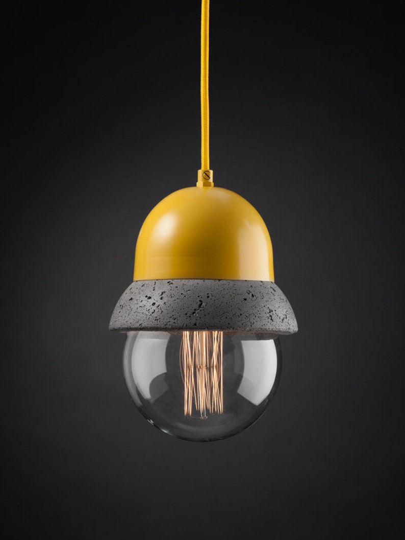 Maayan Pendant Lightweight Concrete Lamp Żółty