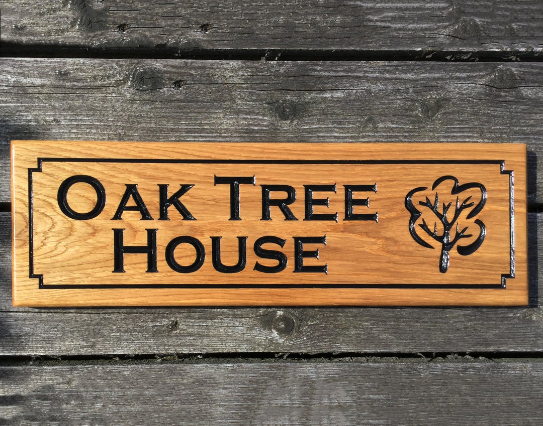 Personalised Large Wooden Engraved House Sign 500 X 150mm Slightly
