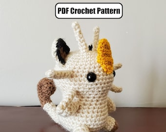 Meowth Amigurumi Crochet Pattern