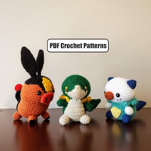 Gen 5 Starter Amigurumi Crochet Pattern Set