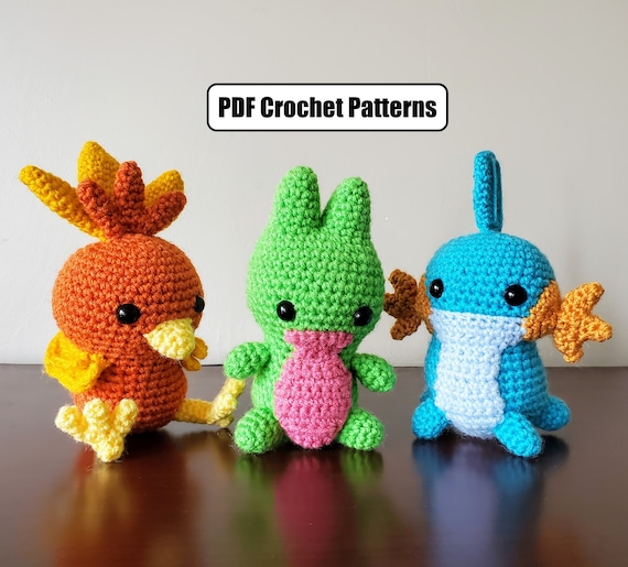 Gen 3 Starter Pokemon Amigurumi Crochet Pattern Set 