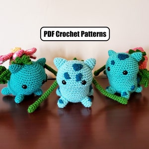 Gen 1 Grass Starter Amigurumi Crochet Pattern Set