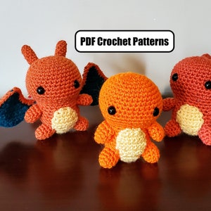 Gen 1 Fire Starter Amigurumi Crochet Pattern Set