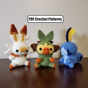 Gen 8 Starters Amigurumi Crochet Pattern Set
