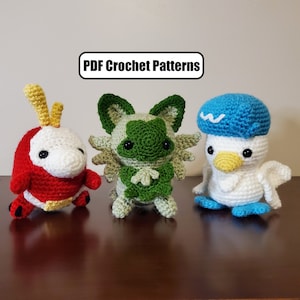 Gen 9 Starters Amigurumi Crochet Pattern Set