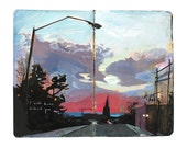 Fine Art Print - Original New York Cityscape Painting from Artist Travel Journal - "My Walk Home in Brooklyn"