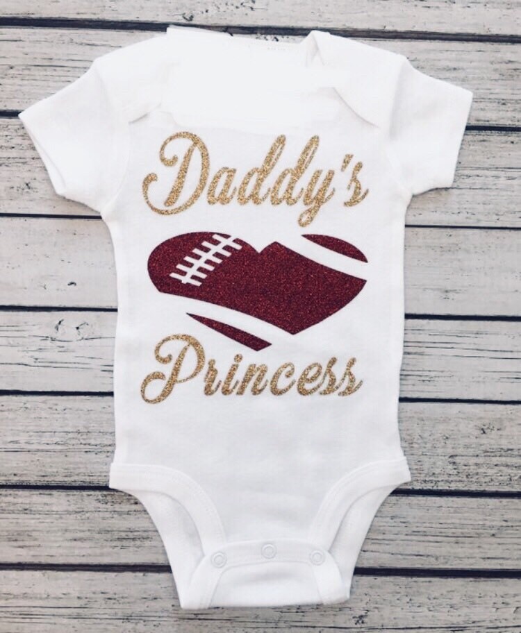 Baby Girl Clothes Daddy's Football Princess Bodysuit Etsy
