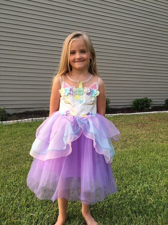 Girls Unicorn Birthday Party Dress Outfit
