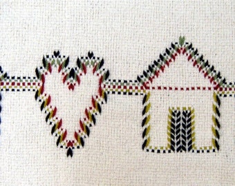 Home is Where the Heart is, Swedish weave digital pattern