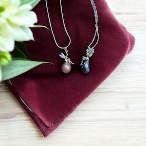Freshwater Pearl Angle Necklace: Pearl Bridal Jewelry