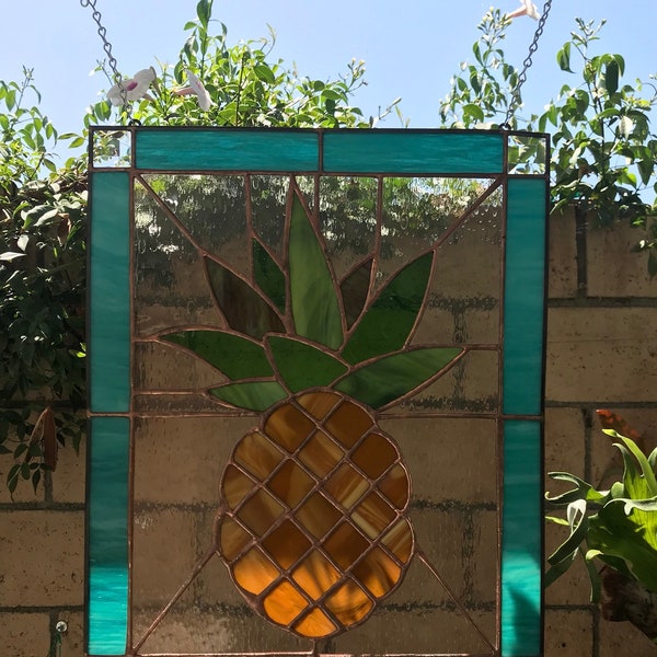 Stained glass pineapple Window