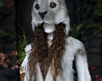 faux fur Selkie seal headdress and pelt