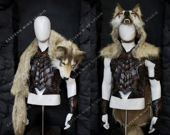 Wolf Pelt Mantle/ Headdress (READ ITEM DETAILS before ordering please!)