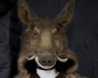 Wild Boar Headdress - synthetic, (READ ITEM DETAILS before ordering please!)