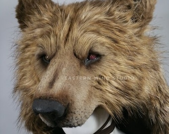 Brown bear headdress - Animal friendly, synthetic bear skin- (READ ITEM DETAILS before ordering please!)