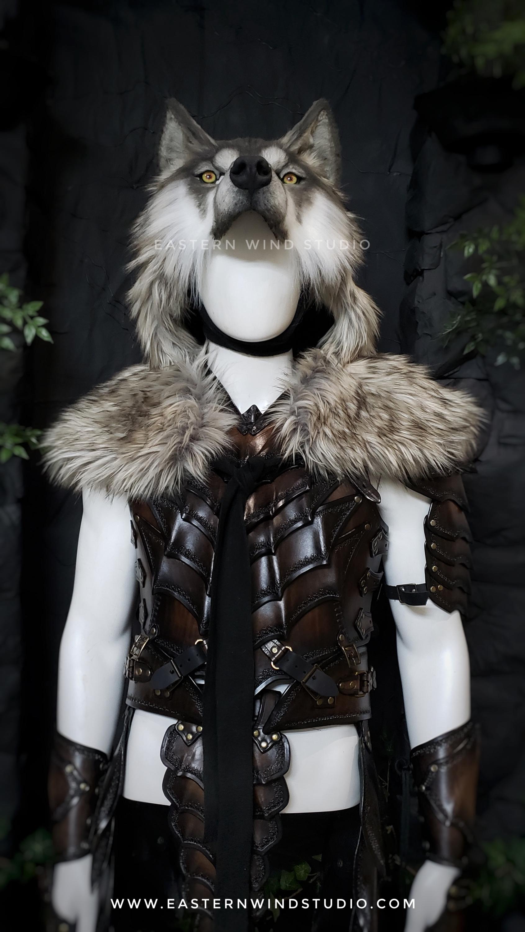 Fur Mask Realistic Faux Fur Wolf Mask Headdress Combo - Northwestern MADE TO ...