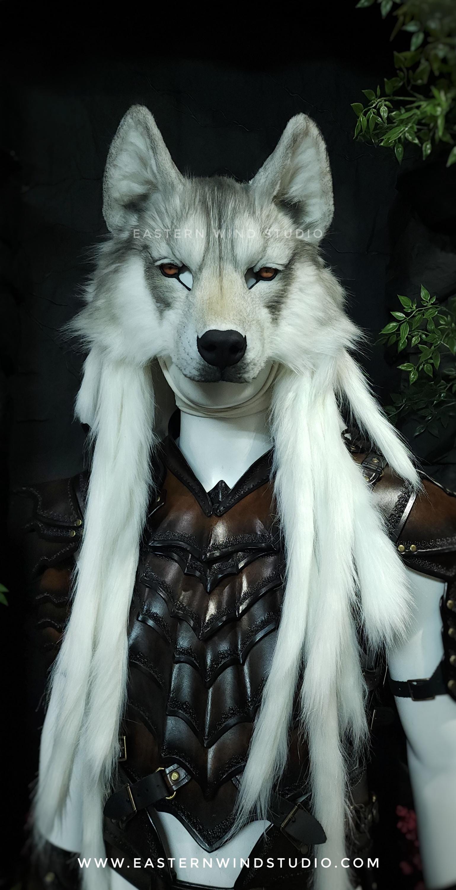 Fur Mask Faux Fur Realistic Wolf Mask Headdress Combo - Mithra - Etsy