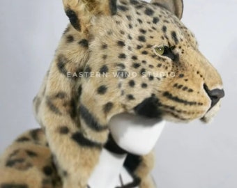 Animal Friendly Leopard or jaguar headdress, skin, rug, - (READ ITEM DETAILS before ordering please!)