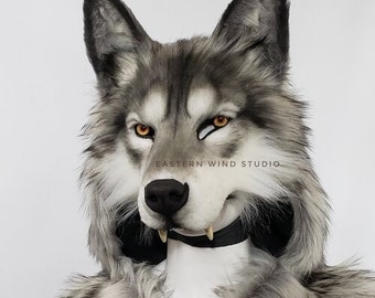 Silver-Gray Northwestern Wolf Mask / Headdress Combo (READ ITEM DETAILS before ordering please!)