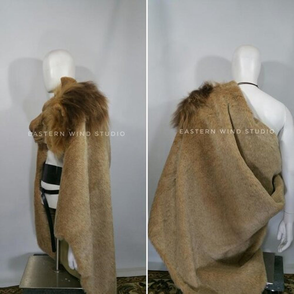 Lion skin wrap sash shawl stole rug animal friendly READ Etsy