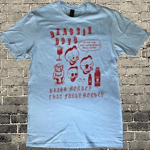 Beastie Boys T-Shirt red on baby blue
