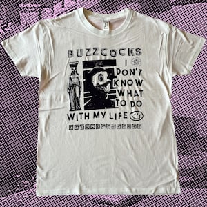 Buzzcocks I don't know what to do with my life T-Shirt dark purple on white