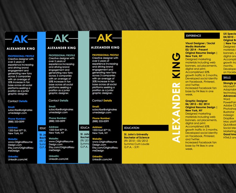 Magazine Style Resume and Cover Letter Microsoft Word Temaplte