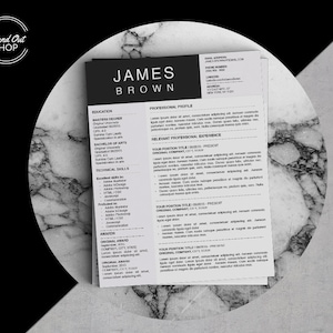 James Brown Modern Professional Resume 5 Pack for Microsoft Word and Apple Pages