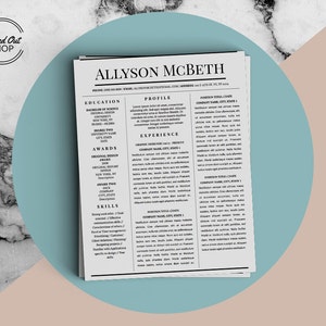 Allyson McBeth Resume 5 Pack for Microsoft Word & Apple Pages