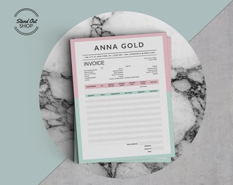 Anna Gold Professional Modern Invoice Template for Microsoft Word & Apple Pages