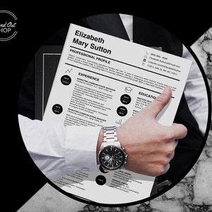 Dots Simple Modern Unique Resume Template for Microsoft Word & Apple Pages w/ 54 PNG Icons