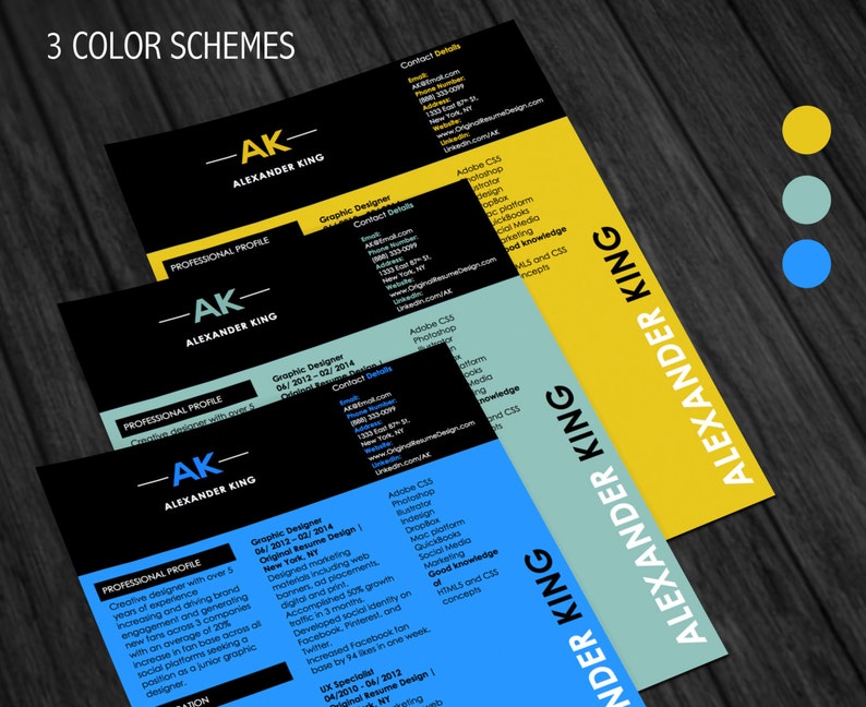 Magazine Style Resume and Cover Letter Microsoft Word Temaplte