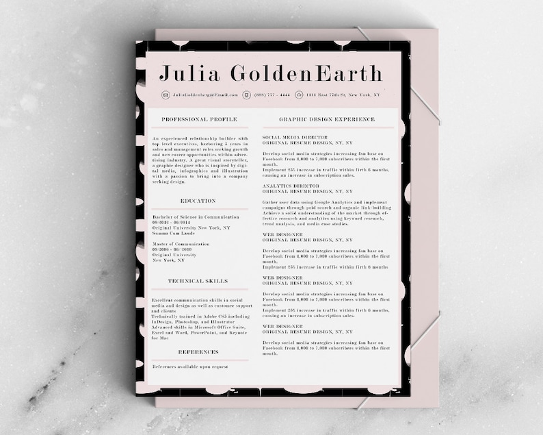 Beautiful Modern Resume Template for Microsoft Word - Etsy