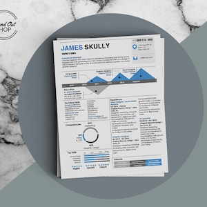 James Skully Infographic Resume with Infographics and Matching Cover Letter Template for Microsoft Wo