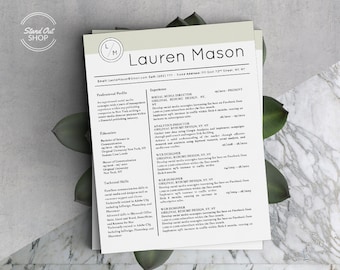Modelo de currículo Lauren Mason em 3 estilos para Microsoft Word e Apple Pages