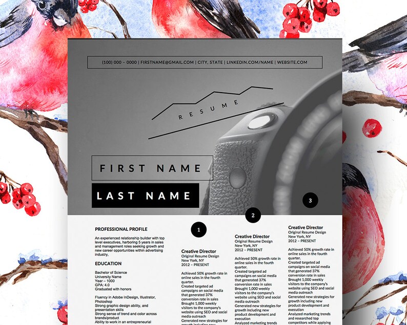 Infinite Designs Microsoft Word Template 3-in-1 Package One Resume
