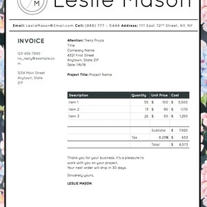 Leslie Mason Professional Invoice Template for Microsoft Word & Apple Pages image 2